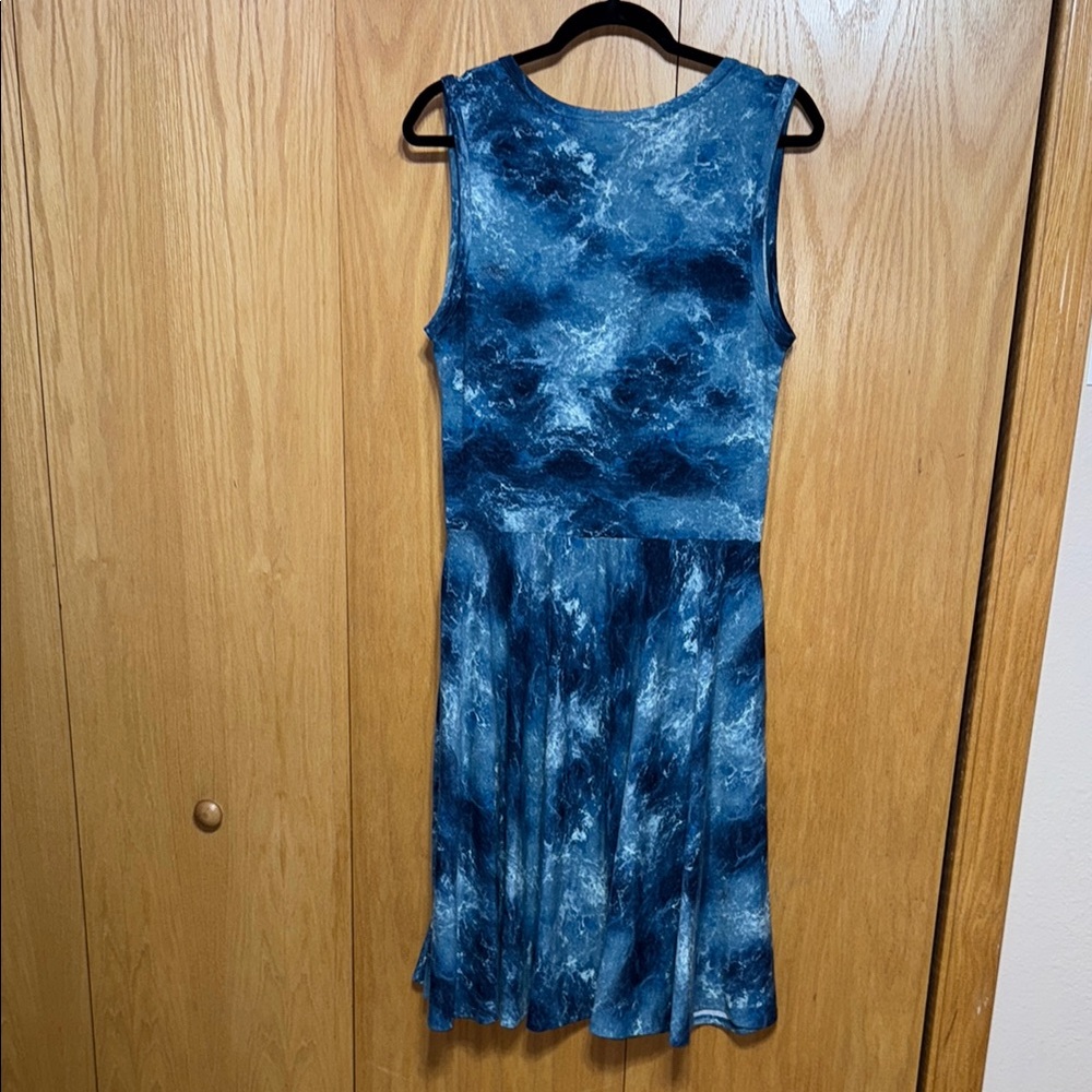 LuLaRoe Blue Tie-Dye Sleeveless Sundress with pockets - Picture 4 of 4